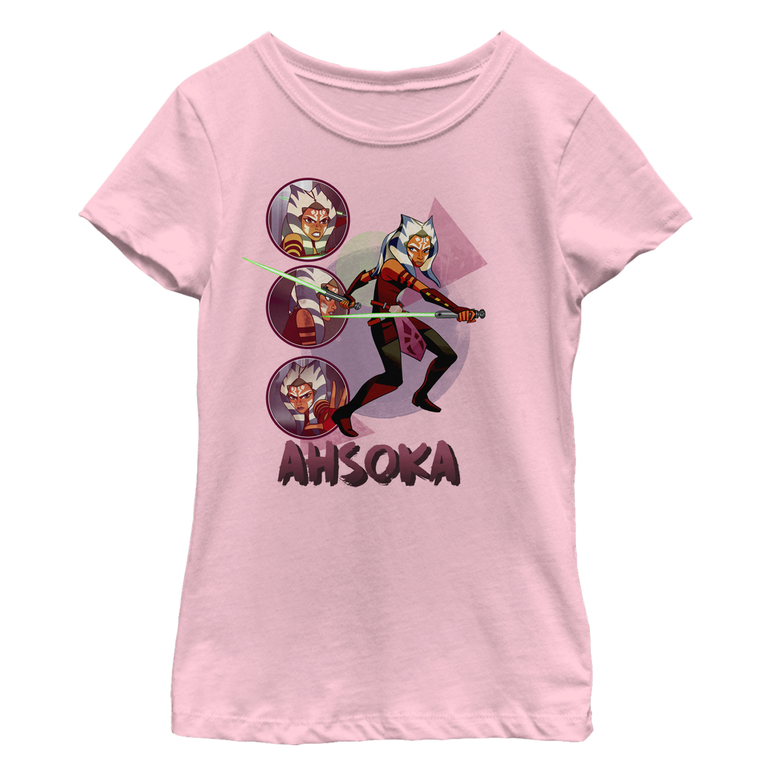 Girl's Star Wars: Forces of Destiny Ahsoka Circle Graphic Tee Light Pink X Large